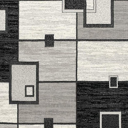3' X 5' Gray Abstract Power Loom Area Rug