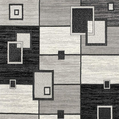 3' X 5' Gray Abstract Power Loom Area Rug