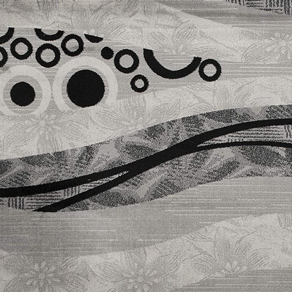 5' X 7' Gray And Black Abstract Area Rug