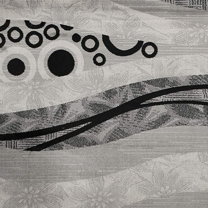 5' X 7' Gray And Black Abstract Area Rug