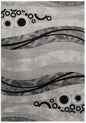 13' Gray And Black Abstract Shag Runner Rug
