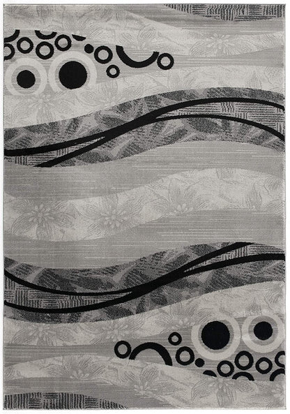 6' X 9' Gray Abstract Dhurrie Area Rug