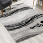 10' Gray Abstract Power Loom Runner Rug