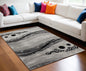 10' Gray Abstract Power Loom Runner Rug