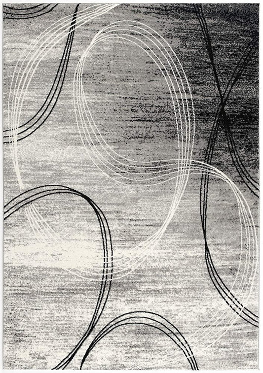 8' X 10' Gray Abstract Dhurrie Area Rug