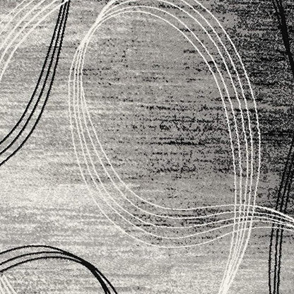 2' X 4' Gray Abstract Dhurrie Area Rug