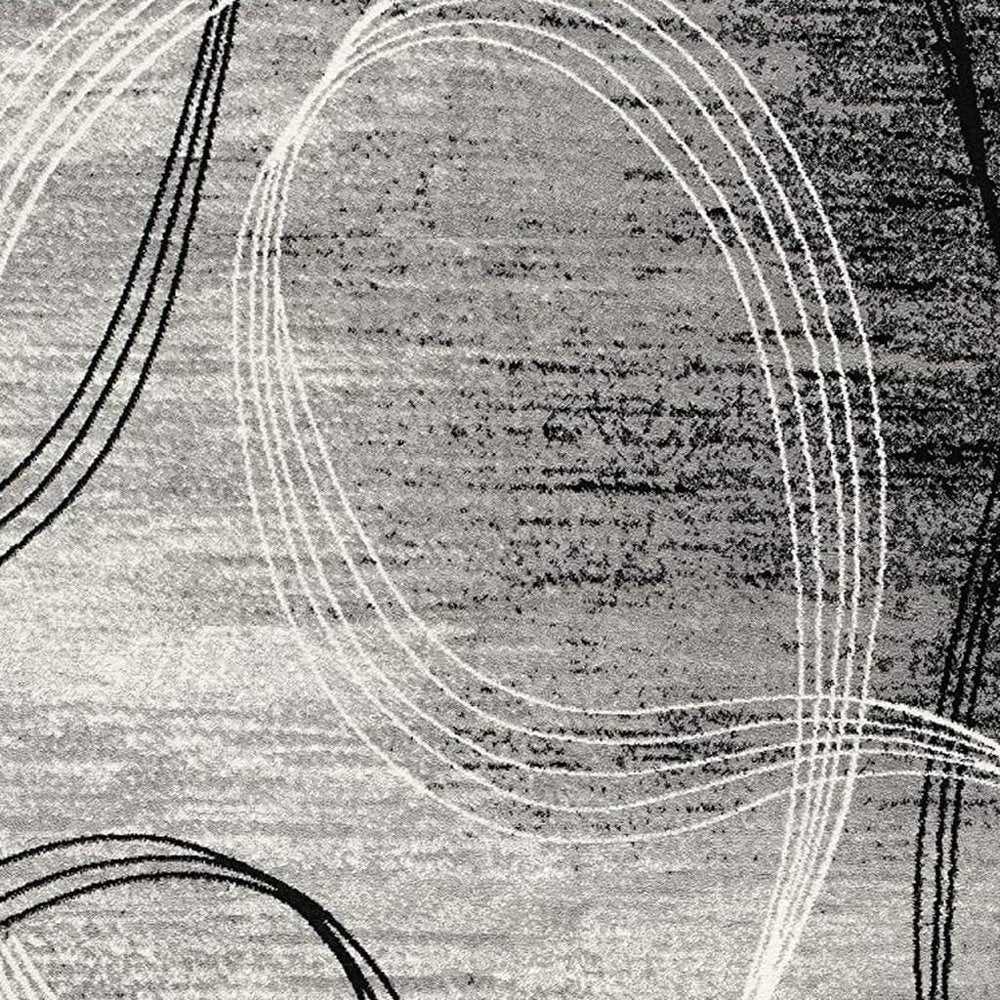 2' X 4' Gray Abstract Dhurrie Area Rug