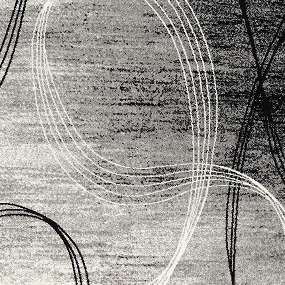 6' X 9' Gray Abstract Dhurrie Area Rug