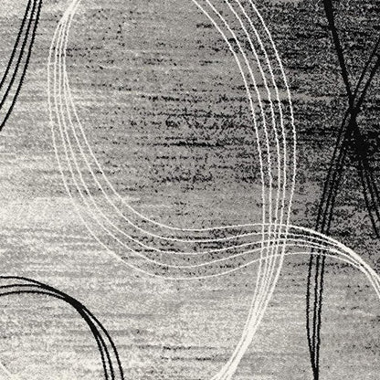 2' X 4' Gray Abstract Dhurrie Area Rug