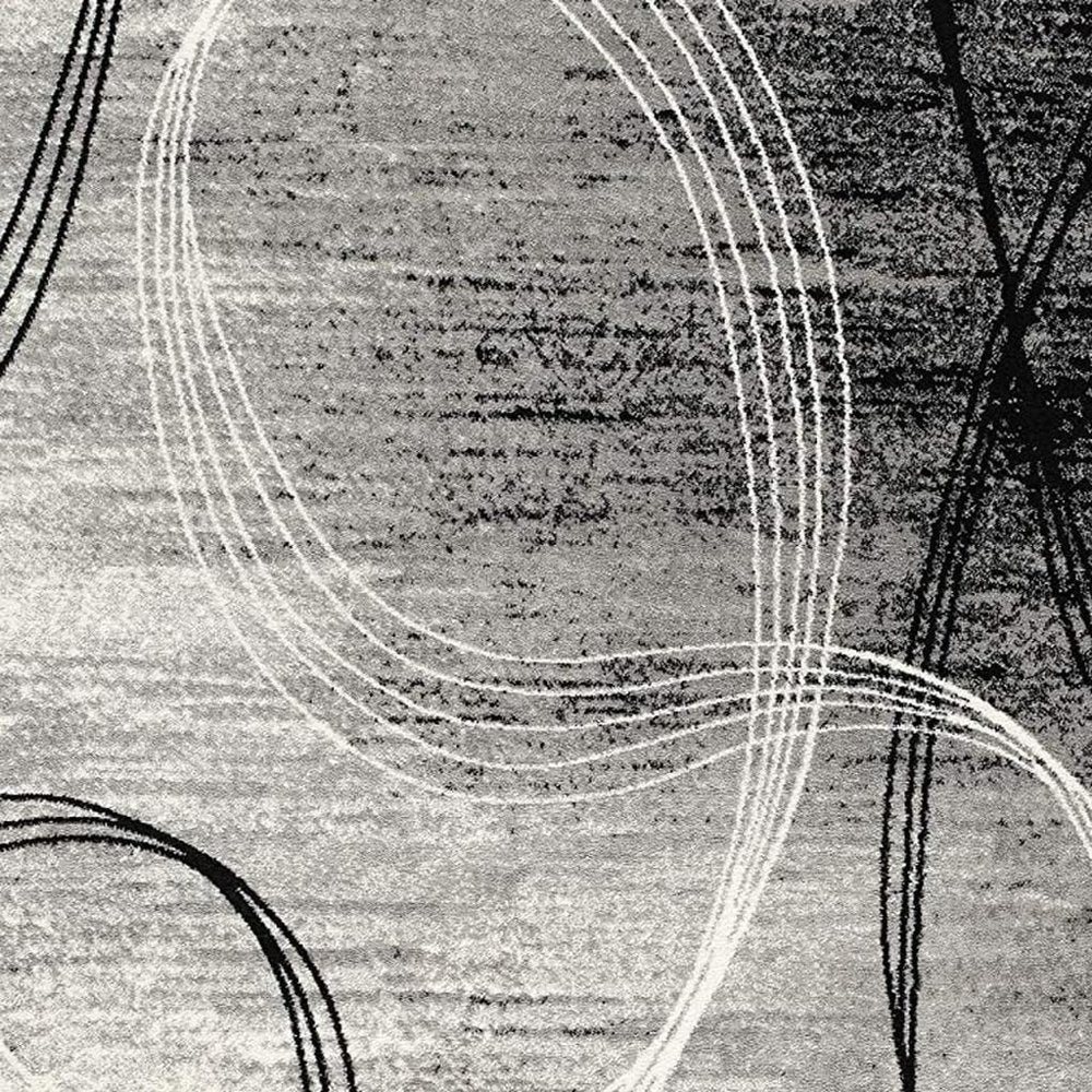 2' X 4' Gray Abstract Dhurrie Area Rug