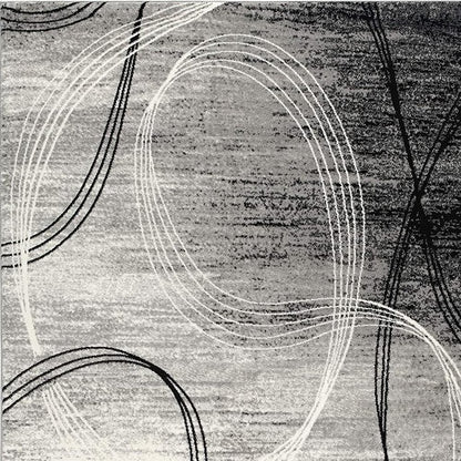 6' X 9' Gray Abstract Dhurrie Area Rug