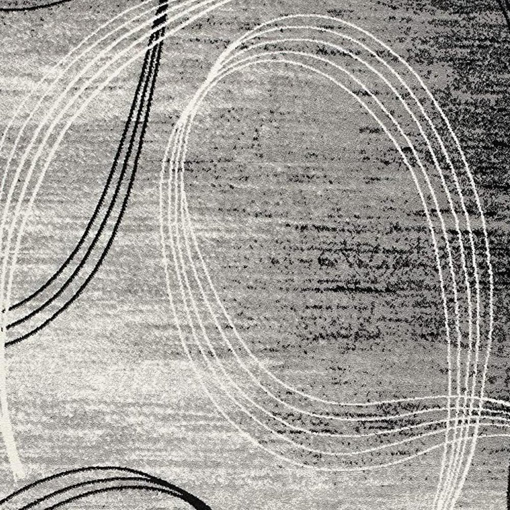 2' X 4' Gray Abstract Dhurrie Area Rug