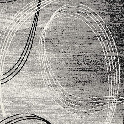 2' X 4' Gray Abstract Dhurrie Area Rug