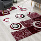 5' X 7' Red Abstract Dhurrie Area Rug