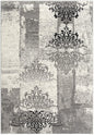 10' Gray Damask Dhurrie Runner Rug