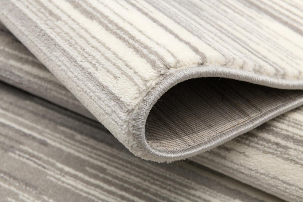 3' X 5' Black And Gray Striped Area Rug