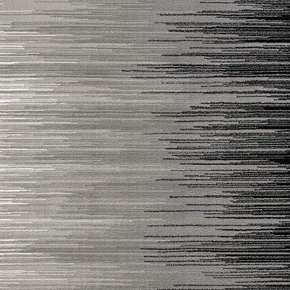 3' X 5' Black And Gray Striped Area Rug