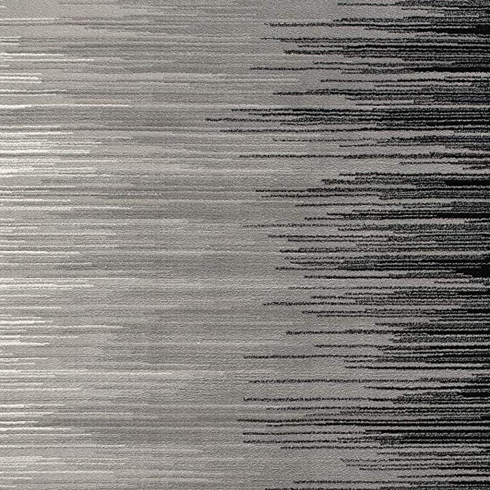 4' X 6' Black Abstract Power Loom Area Rug