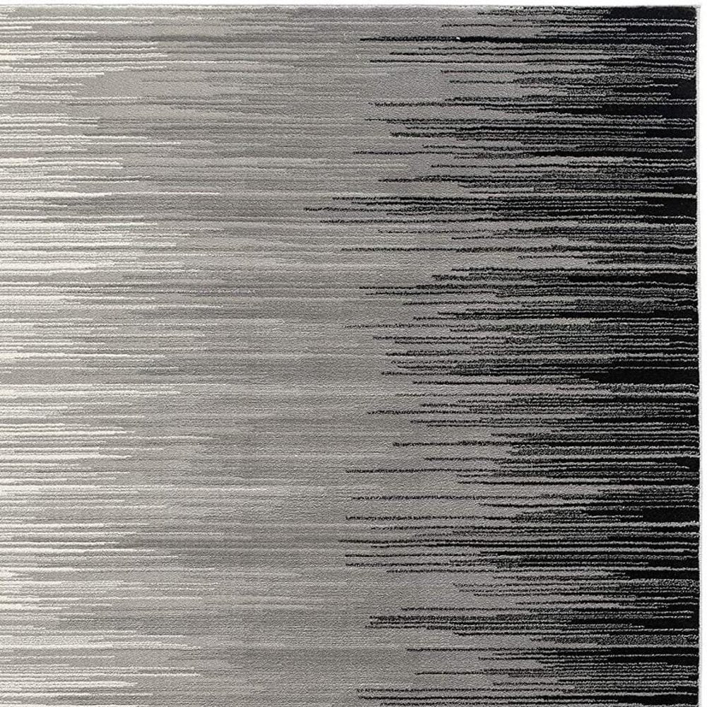5' X 7' Black Abstract Dhurrie Area Rug