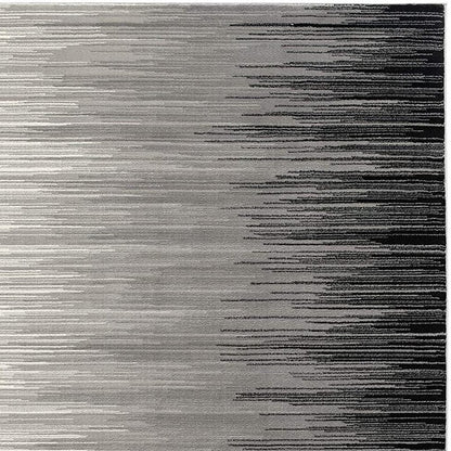 4' X 6' Black Abstract Power Loom Area Rug