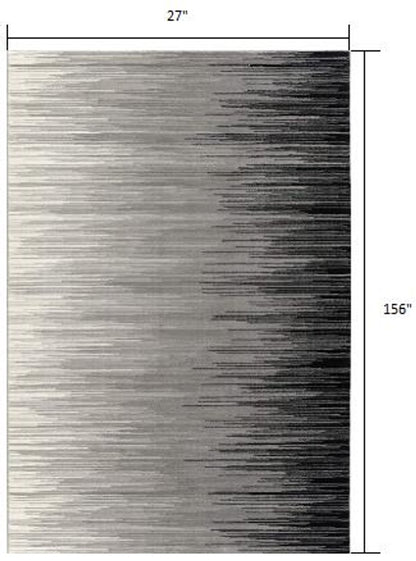 3' X 5' Black And Gray Striped Area Rug