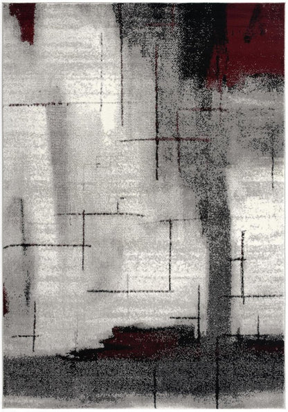 2' X 4' Gray Abstract Dhurrie Area Rug