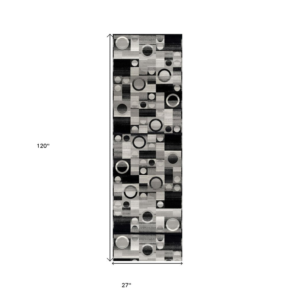 6' X 9' Gray Abstract Dhurrie Area Rug