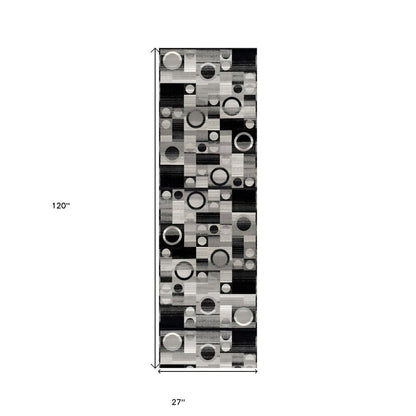 6' X 9' Gray Abstract Dhurrie Area Rug