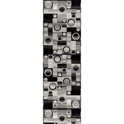 6' X 9' Gray Abstract Dhurrie Area Rug