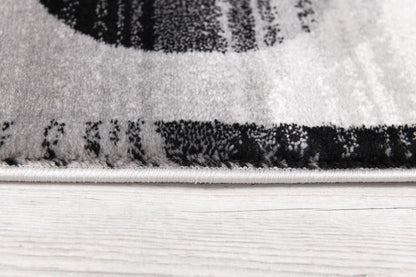 3' X 5' Gray Abstract Power Loom Area Rug