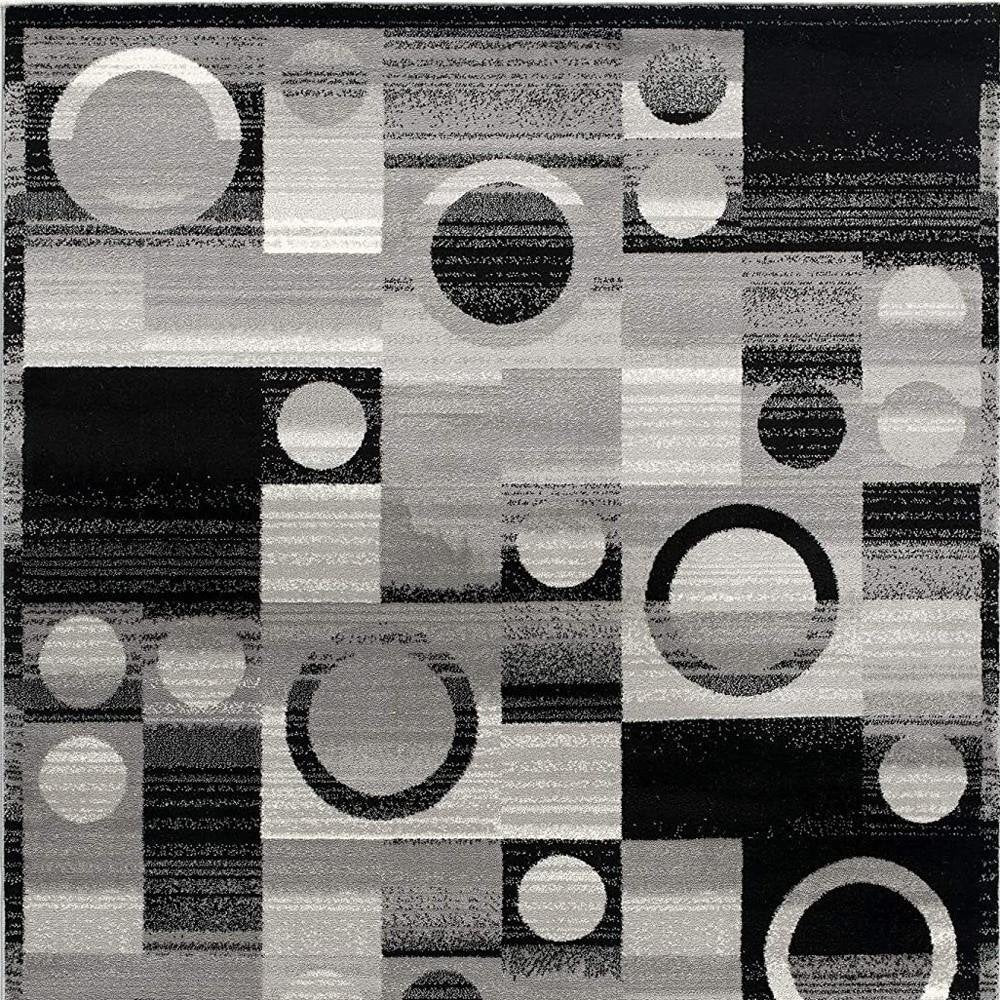 3' X 5' Gray Abstract Power Loom Area Rug