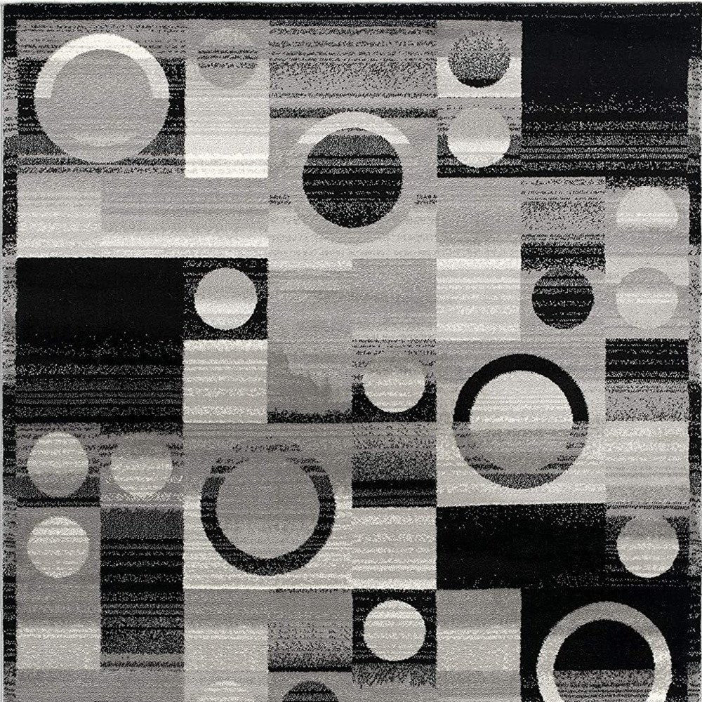 6' X 9' Gray Abstract Dhurrie Area Rug