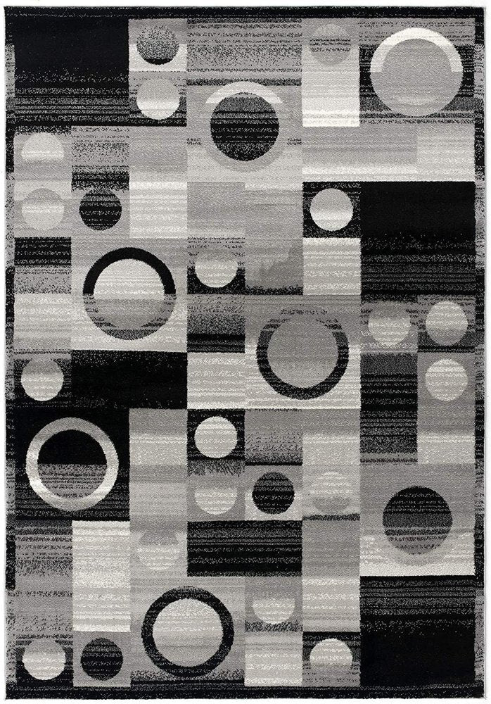 3' X 5' Gray Abstract Power Loom Area Rug