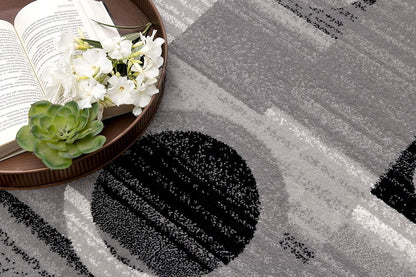 6' X 9' Gray Abstract Dhurrie Area Rug