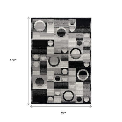 3' X 5' Gray Abstract Power Loom Area Rug
