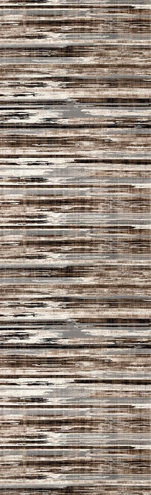 10' Beige Brown and Gray Abstract Runner Rug