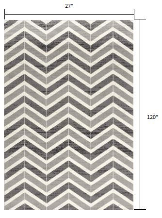 4' X 6' Gray Chevron Power Loom Area Rug