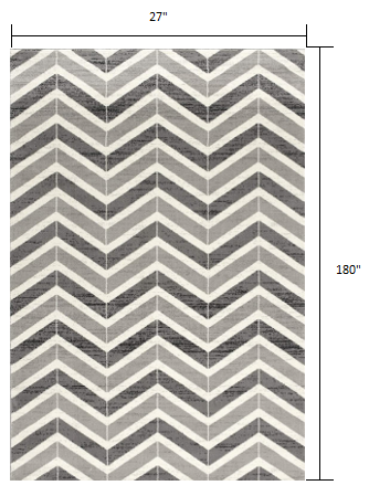 4' X 6' Gray Chevron Power Loom Area Rug