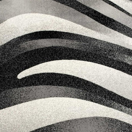 20' Black And Gray Abstract Runner Rug