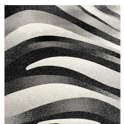 20' Black And Gray Abstract Runner Rug
