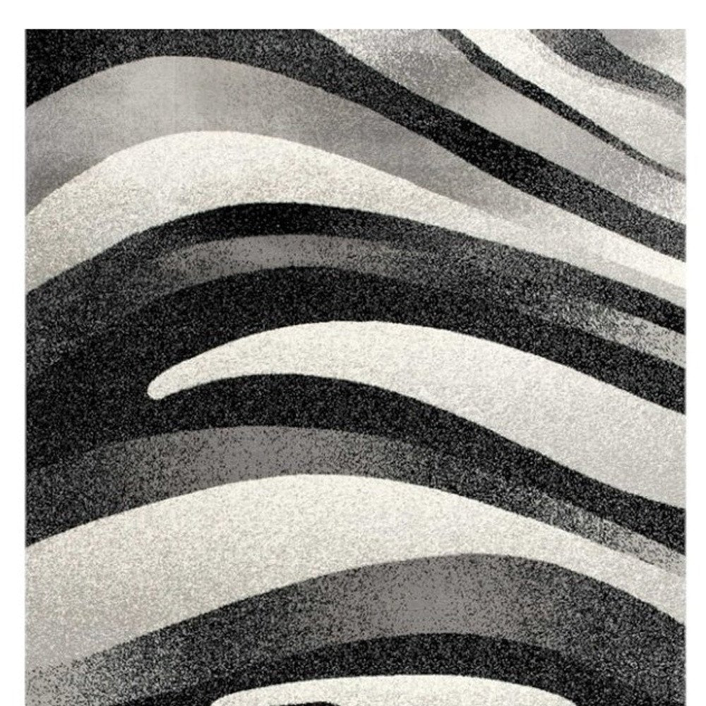 3' X 5' Gray Abstract Power Loom Area Rug