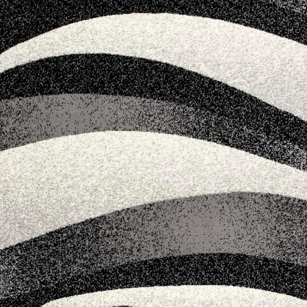 20' Black And Gray Abstract Runner Rug