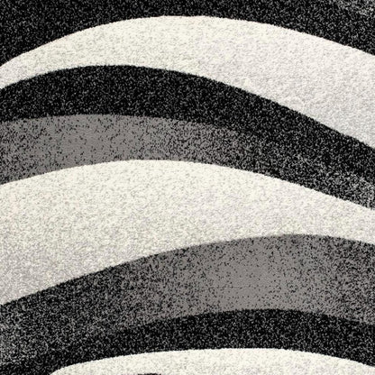 20' Black And Gray Abstract Runner Rug