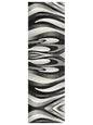 10' Black Gray and White Marble Power Loom Runner Rug