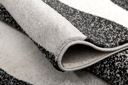 20' Black And Gray Abstract Runner Rug