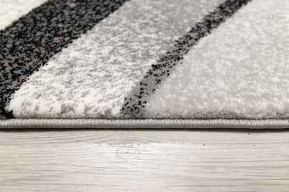 20' Black And Gray Abstract Runner Rug