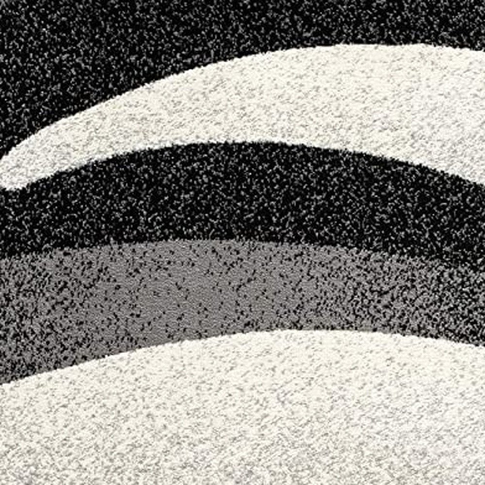 20' Black And Gray Abstract Runner Rug