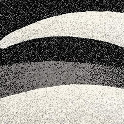 20' Black And Gray Abstract Runner Rug