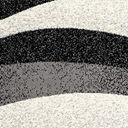 20' Black And Gray Abstract Runner Rug