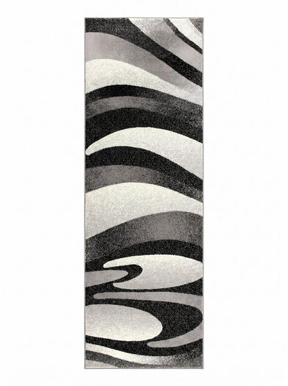 3' X 5' Gray Abstract Power Loom Area Rug